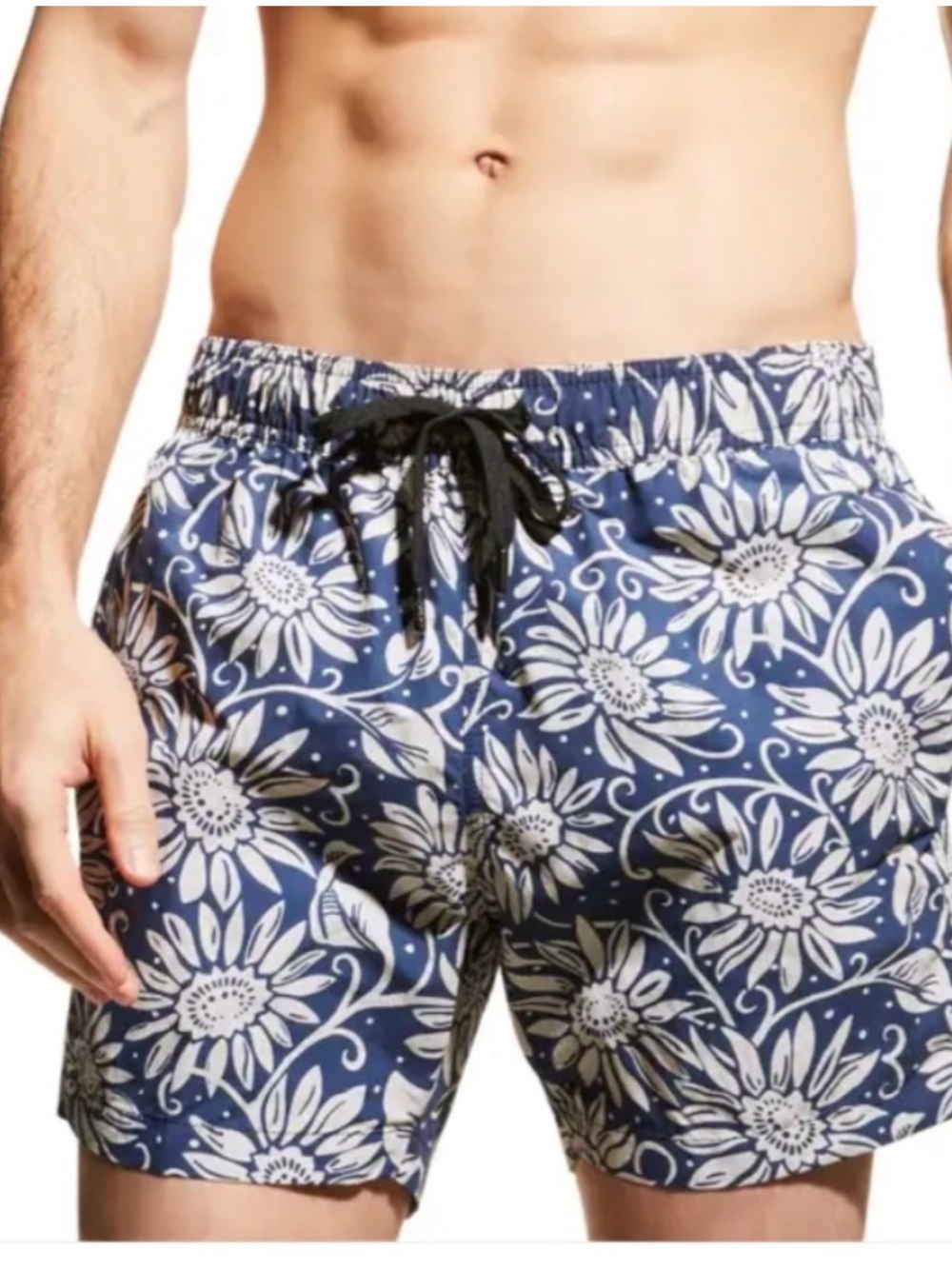 Onia Navy and White Floral Swim Trunks The Charles size medium
